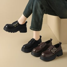 2717 genuine leather thick-soled loafer