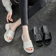 2708 summer plaid slides for women