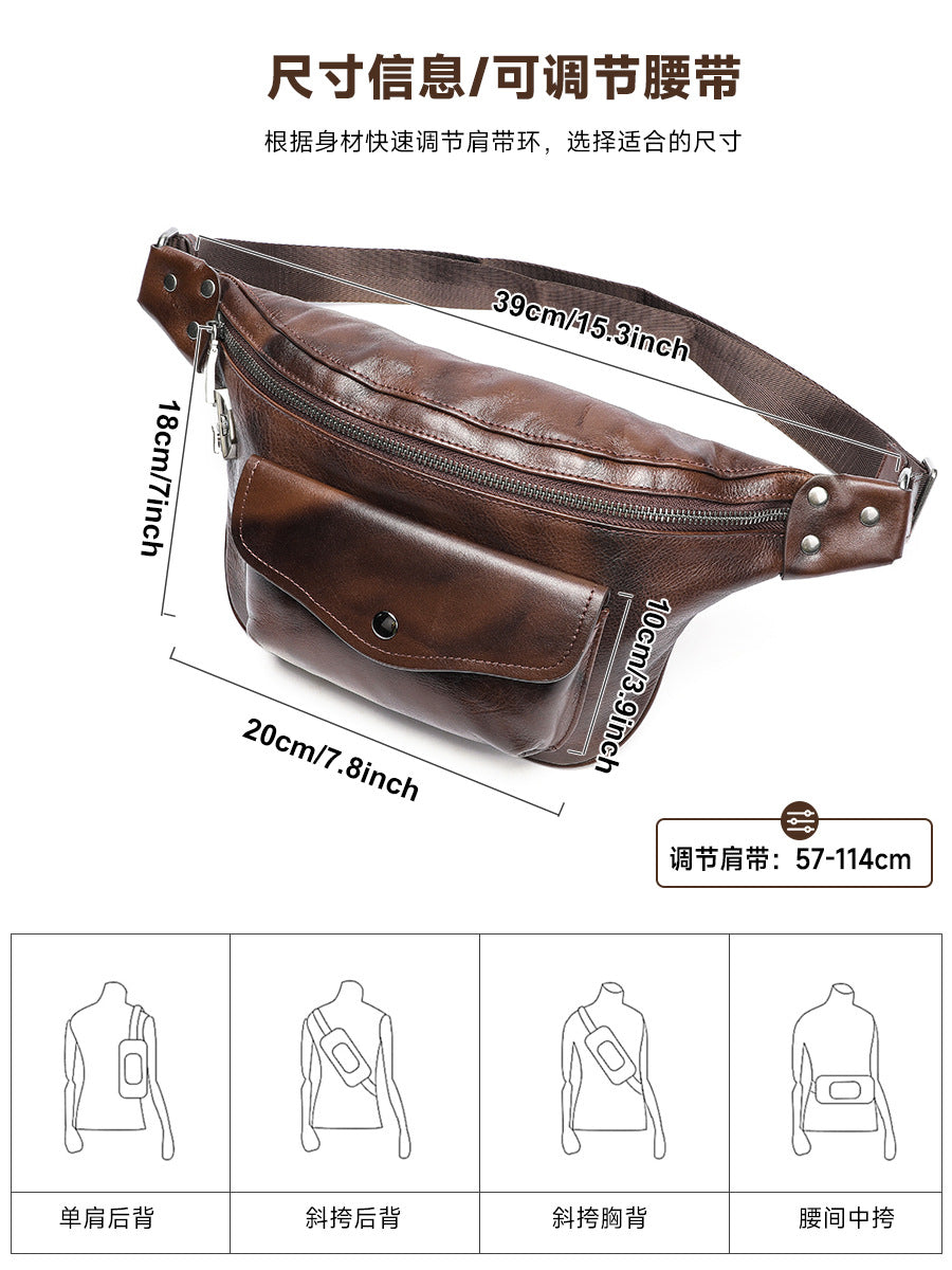 2280 cowhide leather large belt bag