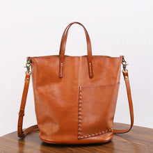 1178 cowhide large bucket bag