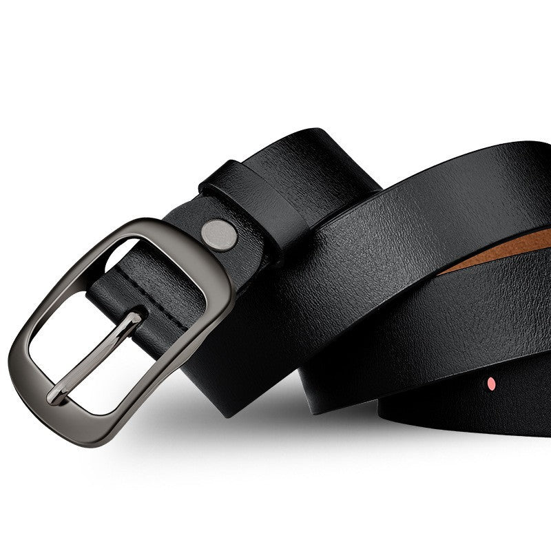 1710 genuine leather pin buckle men's belt