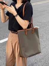 2230 nylon+leather large shopping bag
