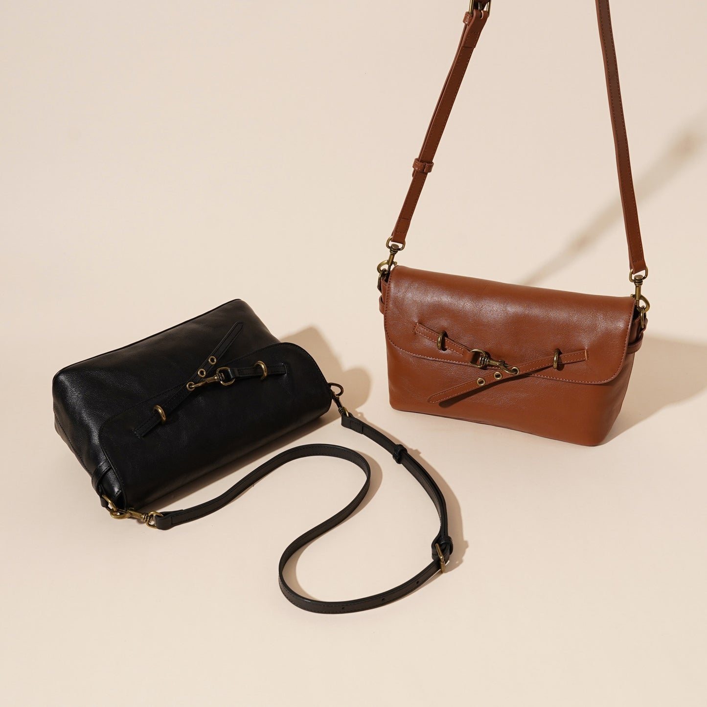 2300 vintage cowhide leather shoulder bag