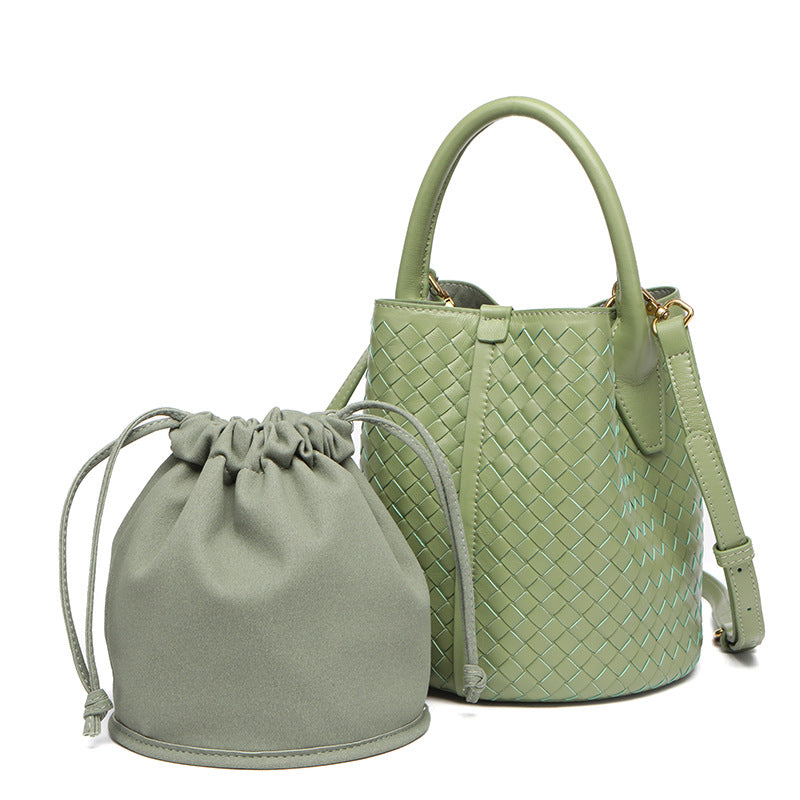 106 sheepskin handmade women bucket bag