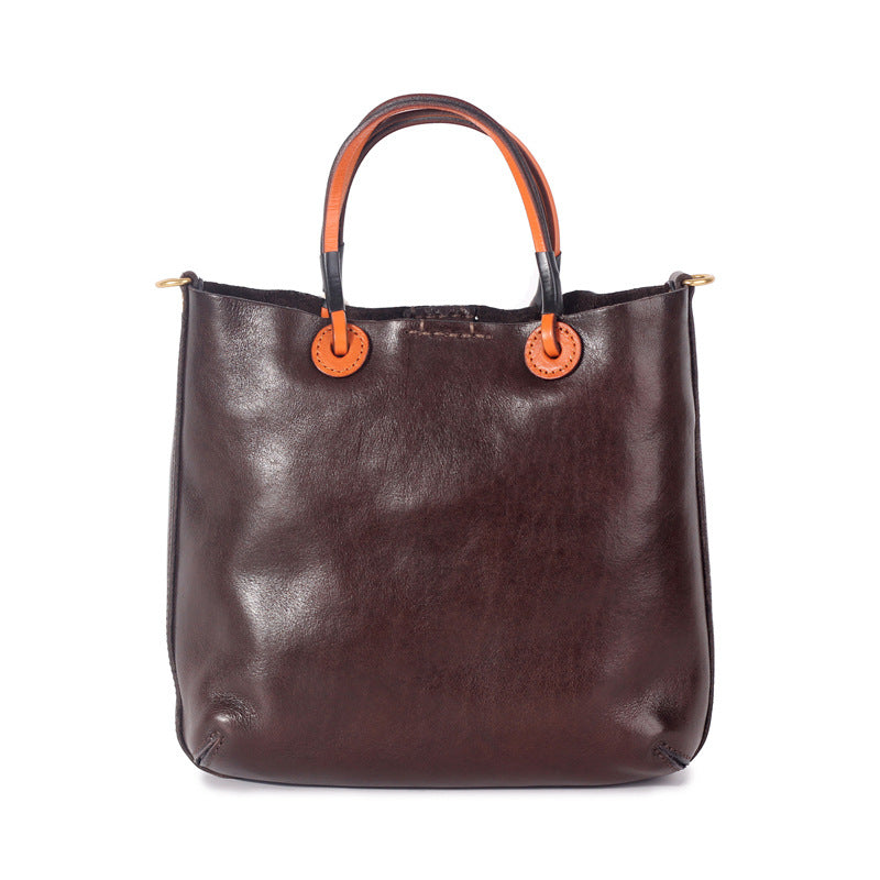 1715 large capacity cowhide solid handbag
