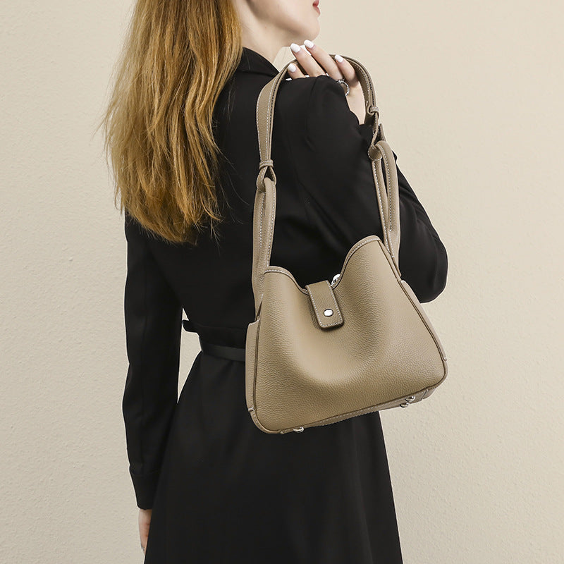 947 genuine leather bucket handbag