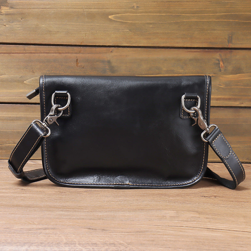 2366 vintage cow leather men's messenger bag